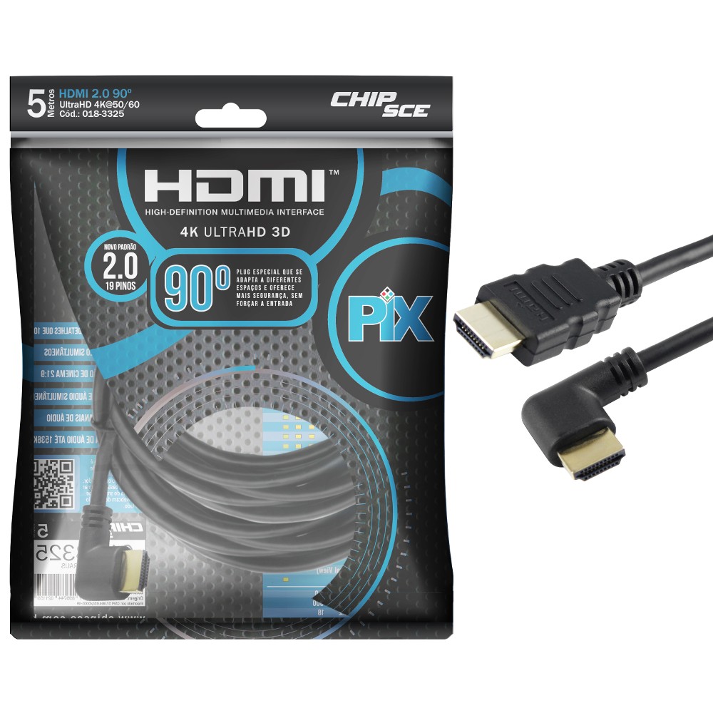 CABO HDMI X HDMI 5 MTS 2.0 ULTRA 90
