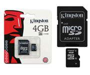 CARTAO MICRO SD 4GB KINGSTON CLASSE 10 COM ADAPT