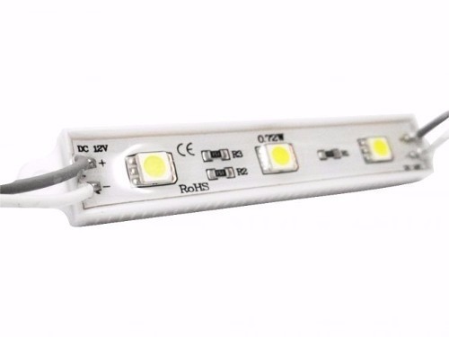 MODULO C/ 3 LEDS 5050 12V - BRANCO QUENTE